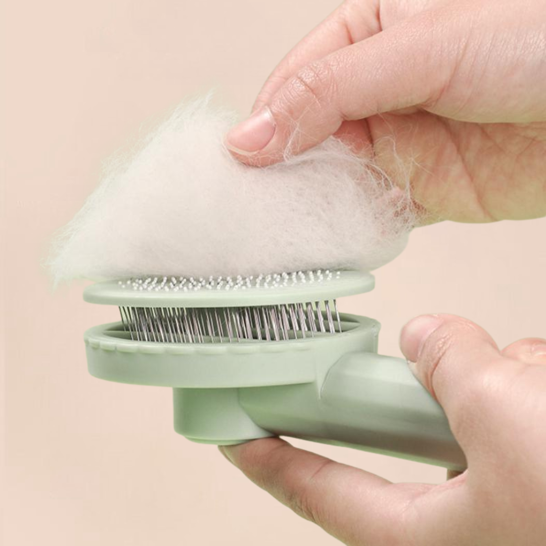 Selbstreinigende Fellbürste