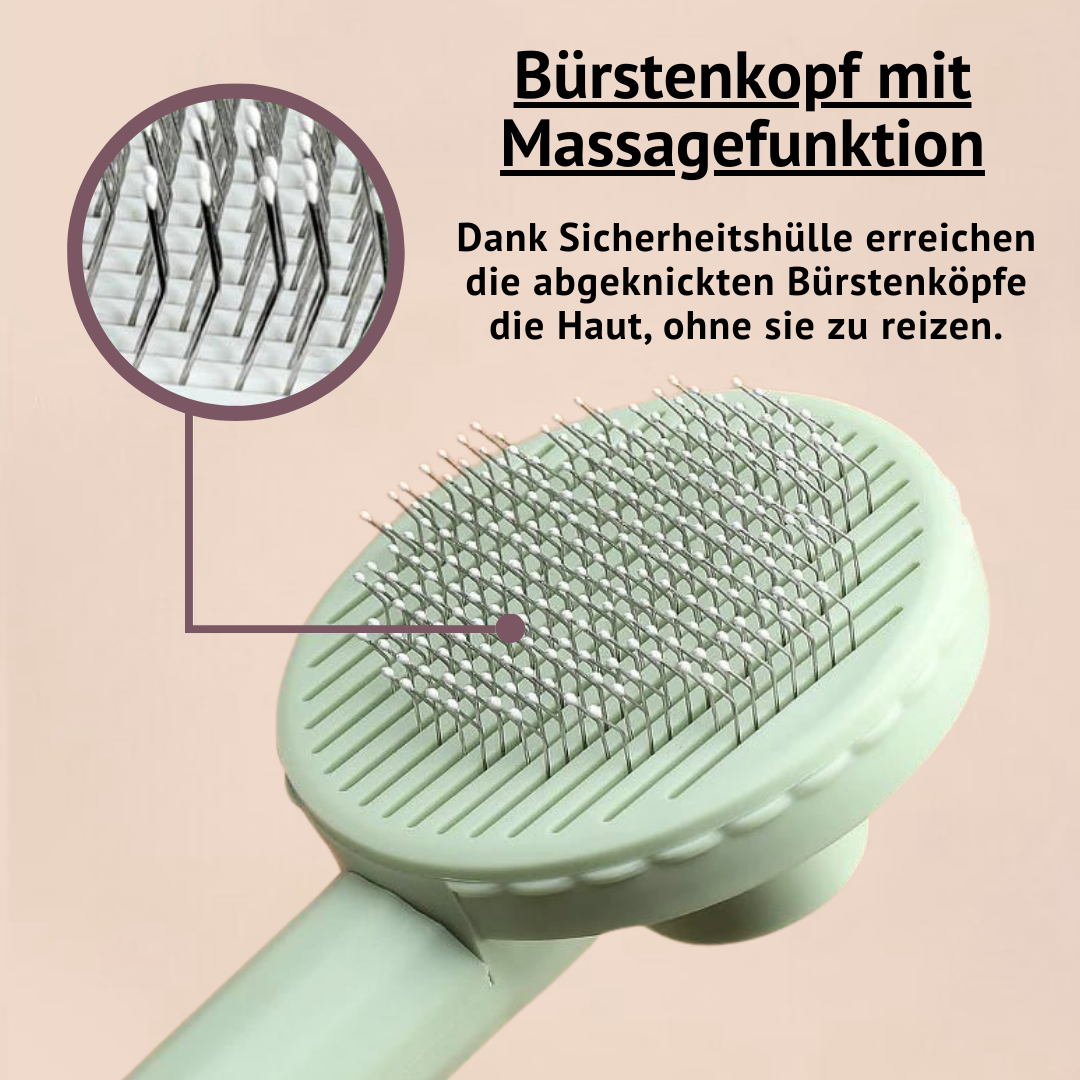 Selbstreinigende Fellbürste