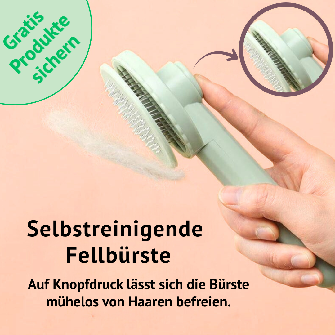 Selbstreinigende Fellbürste