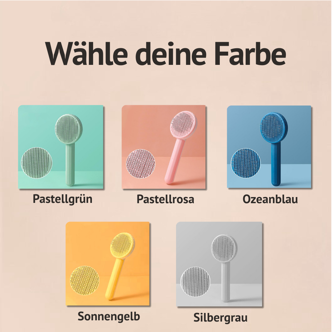 Selbstreinigende Fellbürste